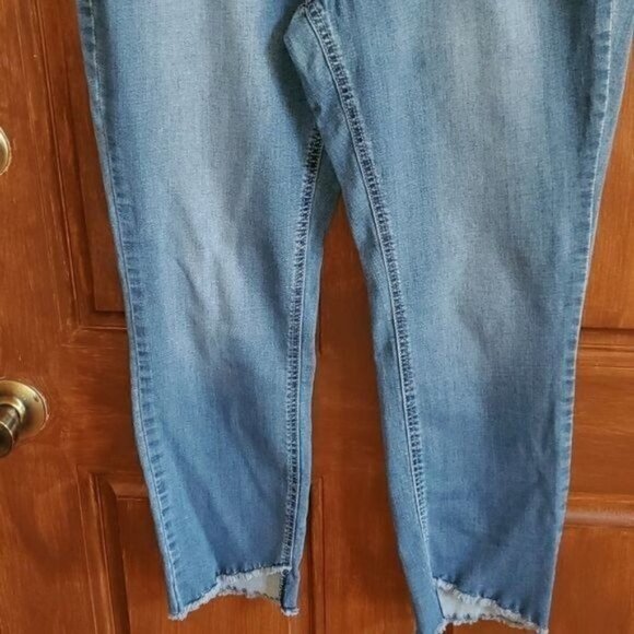 Earl Jeans Embroidered w Pockets & Original Raw Hem Sz. 14 Blue Jeans - Picture 3 of 8